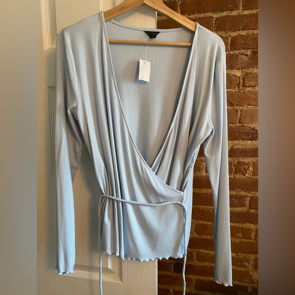 Ann Taylor Ribbed Wrap Top - New With Tags